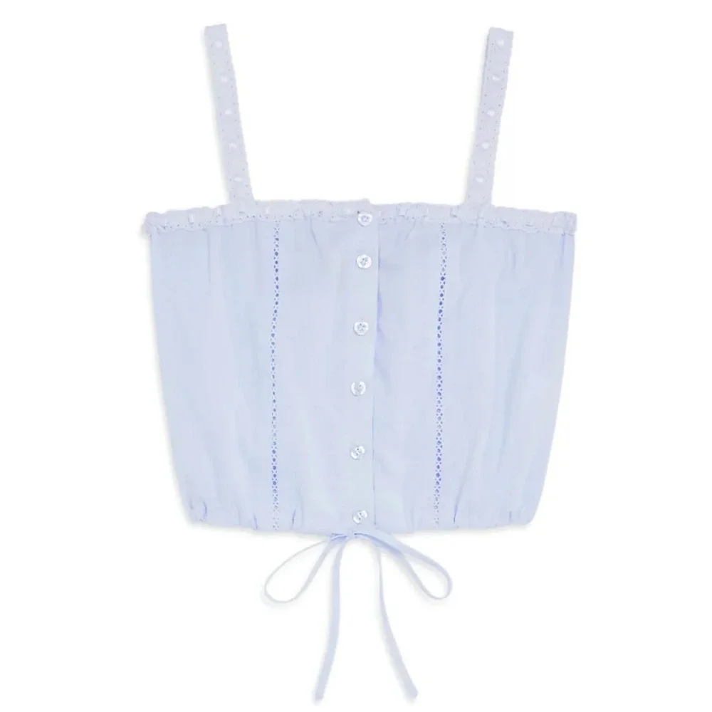 Katie J NYC Willow Tween Lace Top Baby Blue NEW Size Large 12